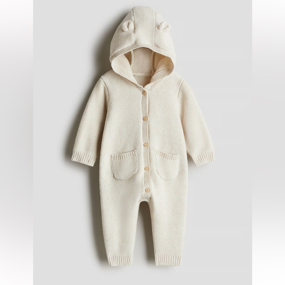 H&M COTTON-KNIT JUMPSUIT 3M